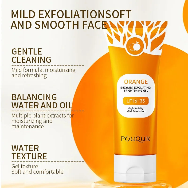 Orange Facial Exfoliating Gel – Deep Moisturizing &amp; Gentle Pore Cleansing Scrub